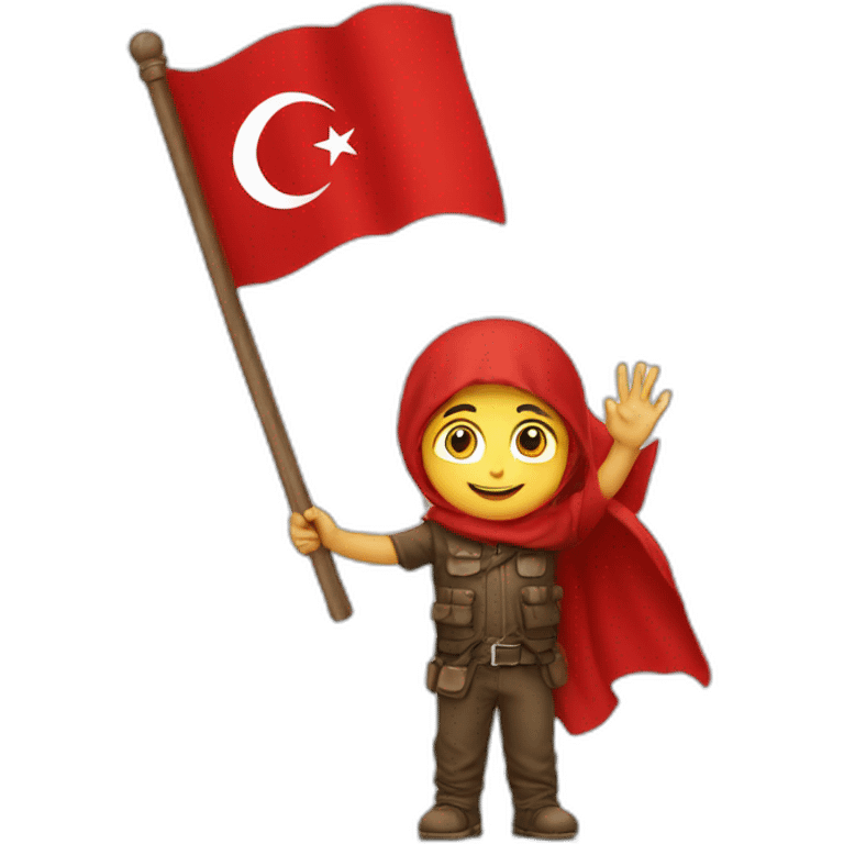 -child-waving-Turkish-flag emoji