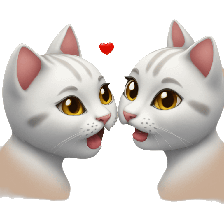 Cute cats kissing emoji