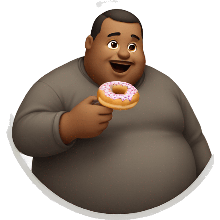 Fat guy eating a doughnut  emoji