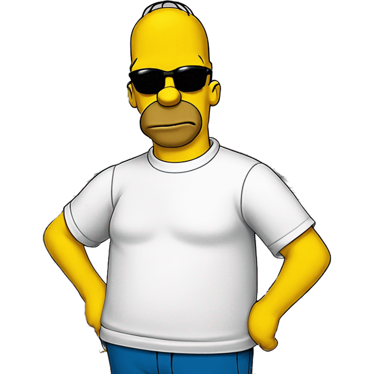 Homer Simpson is wearing a Balenciaga logo t-shirt  emoji