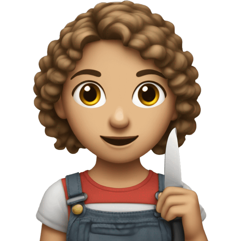 Burnett girl holding a cute knife  emoji