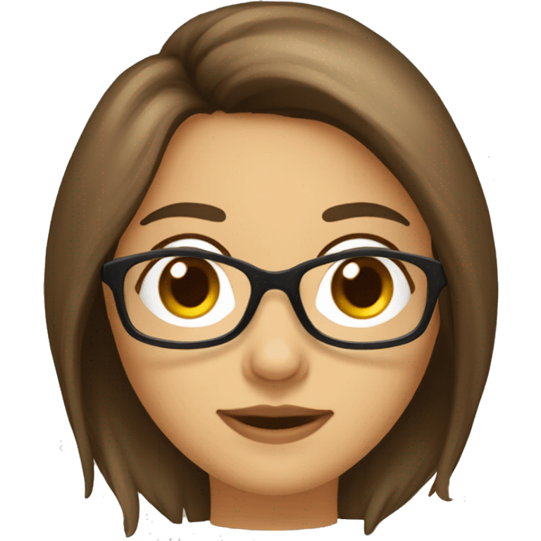 femme brune lunettes qui fait du barebow, cheveux mi long, brun, yeux un peu en amande emoji