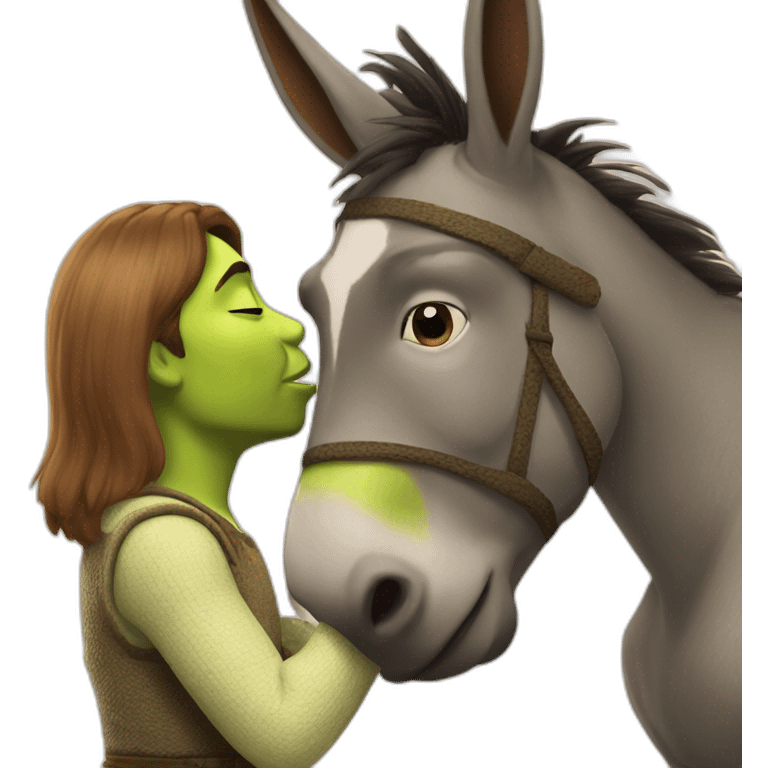 Shrek kissing Donkey emoji