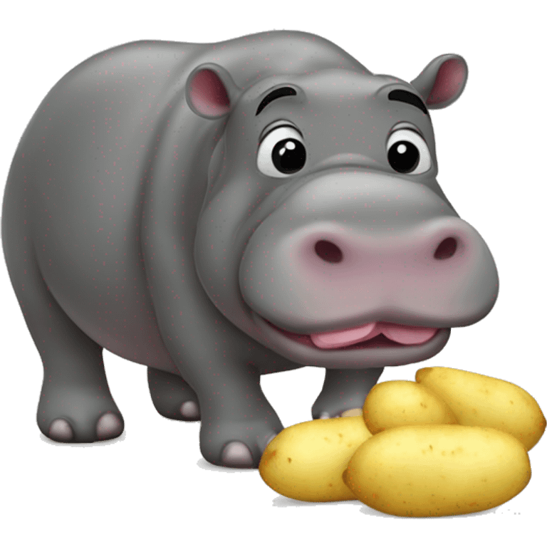 hippopotamus eating potatoes  emoji