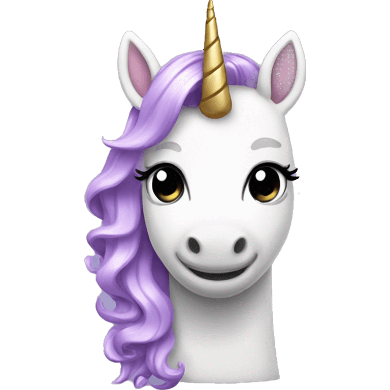 lilac unicorn wearing a dress emoji