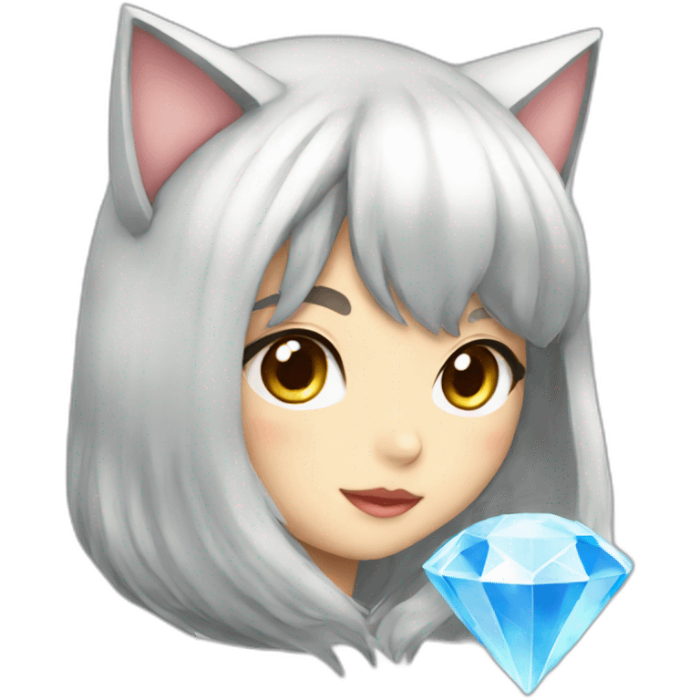 diamond neko girl emoji