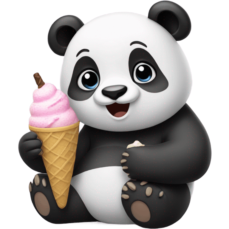 Panda eating ice cream emoji