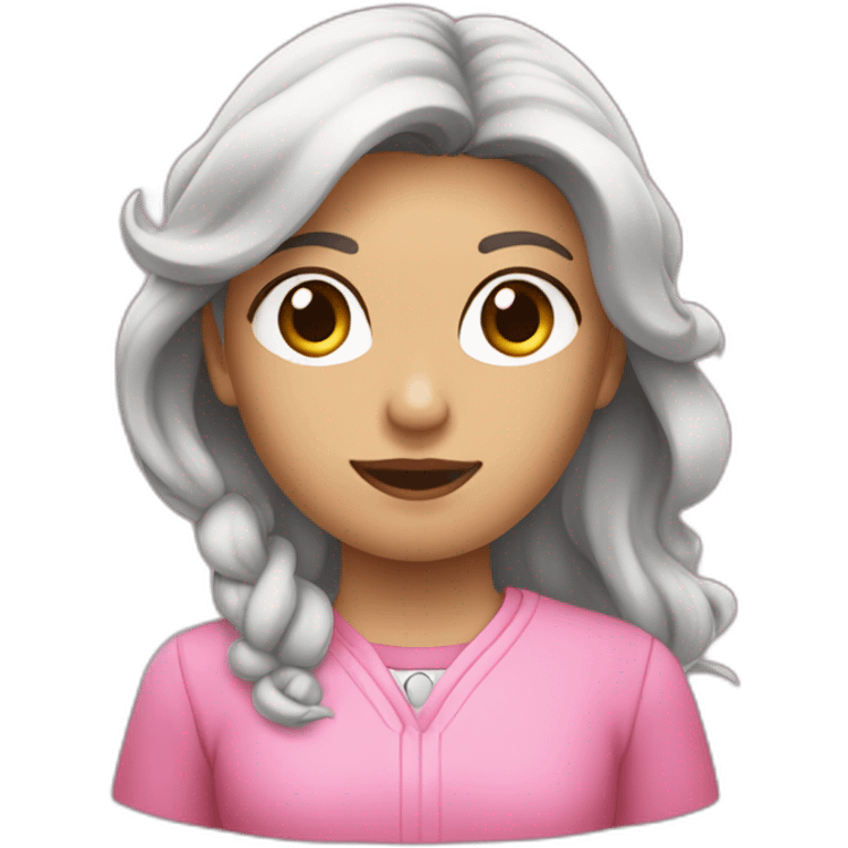 fille qui conduit habillée en rose emoji