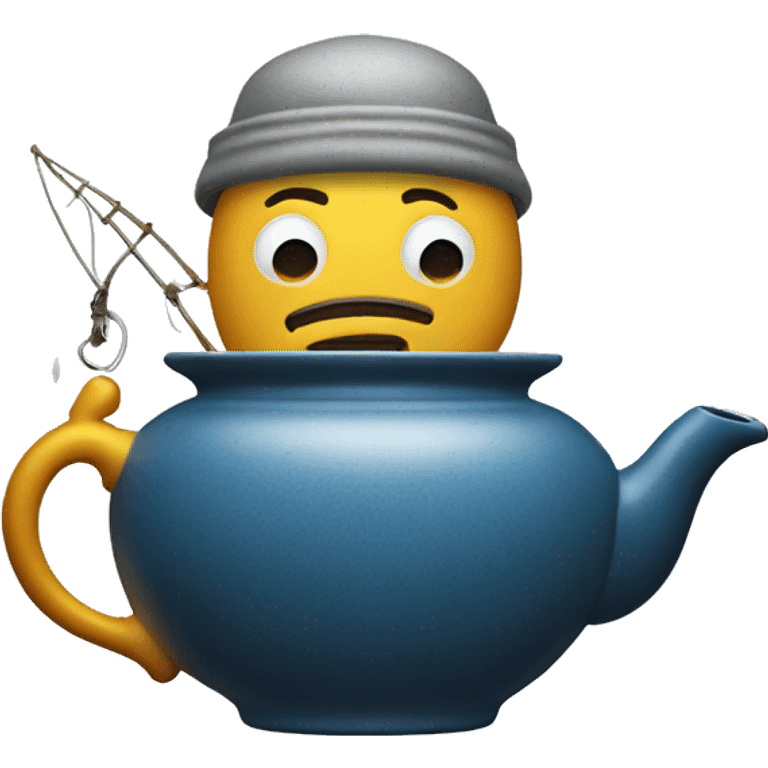 tea pot with fisherman emoji