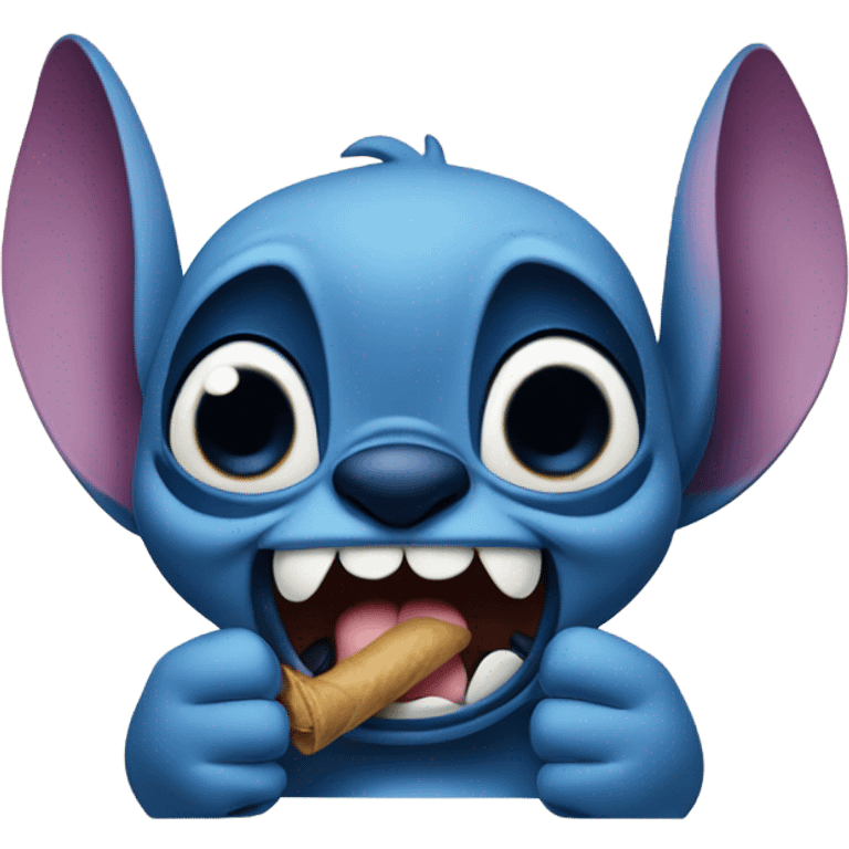 Stitch doing a shush gesture emoji