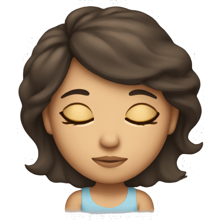 Sleeping brunette girl emoji