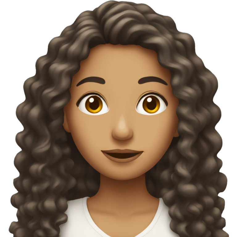 Latina with long curly hair  emoji