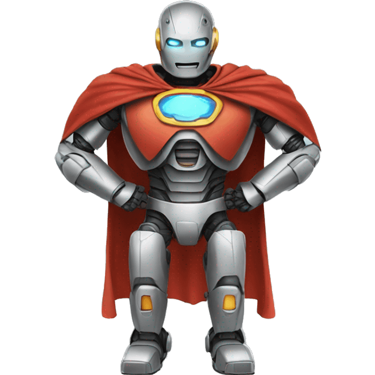 robot with super power wearing cape emoji