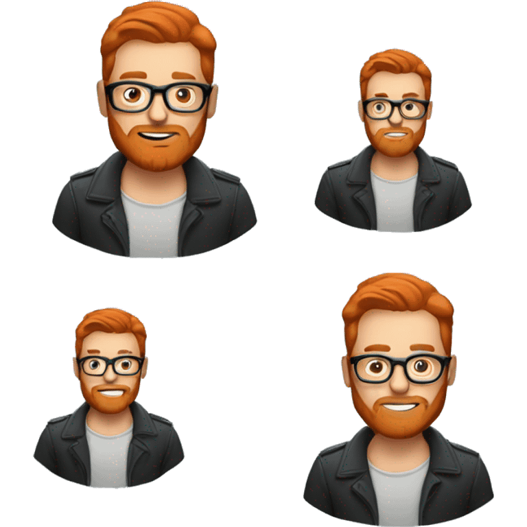 Video producer with glasses beard and red hair emoji