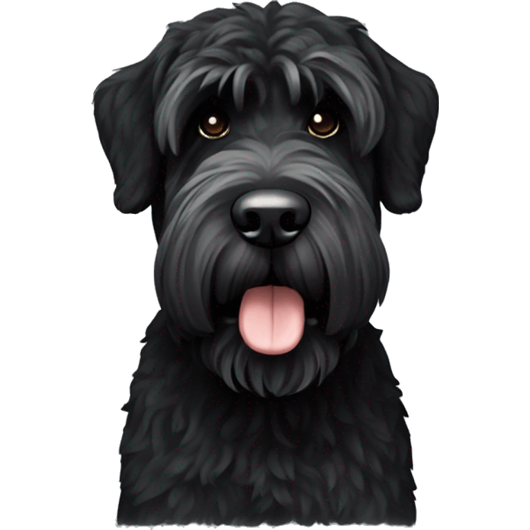 Black Russian terrier with white chest emoji