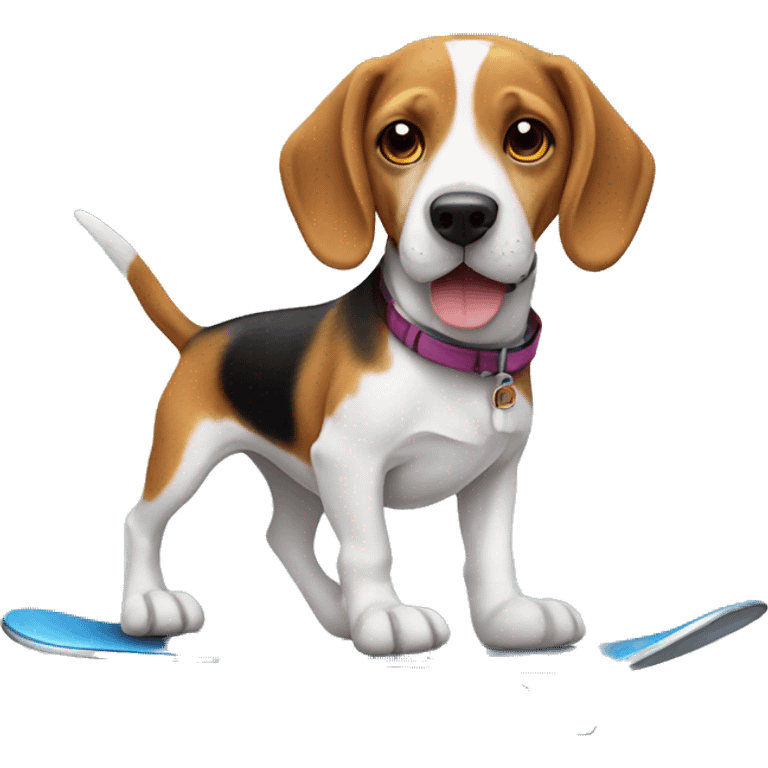 Beagle en patineta emoji