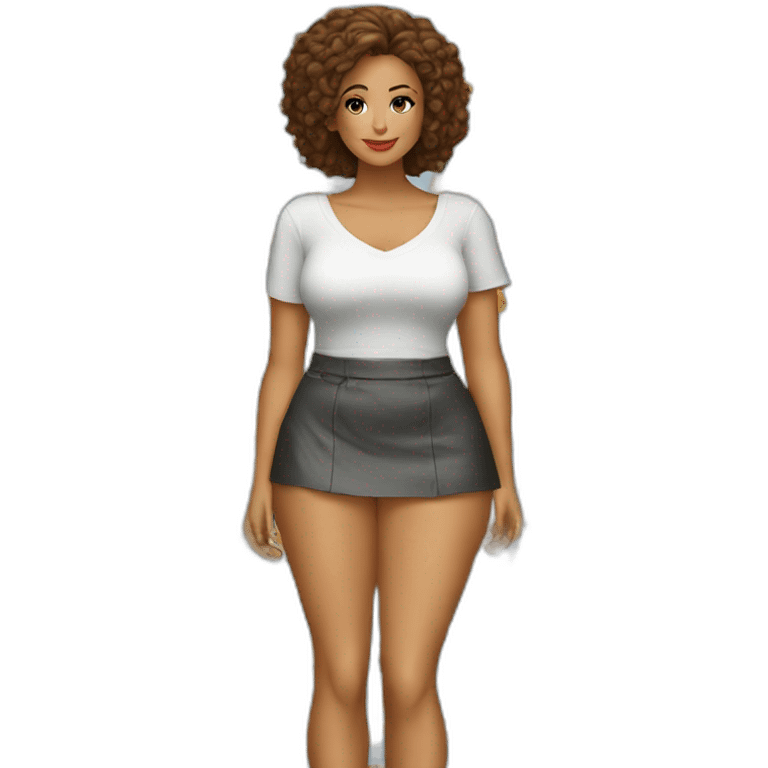 Full body Curvy beauty skirt sits emoji