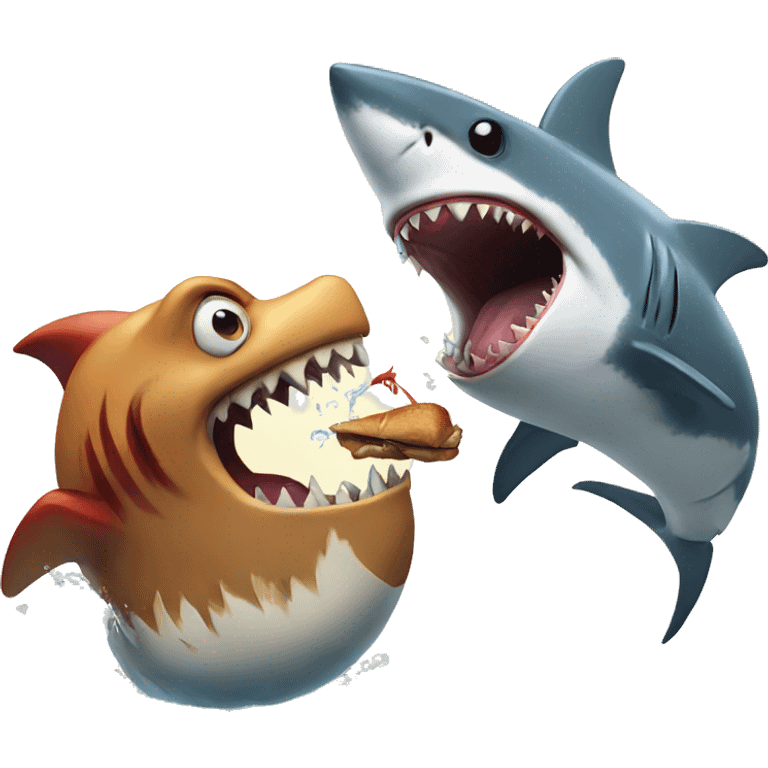 shark eating a rooster  emoji