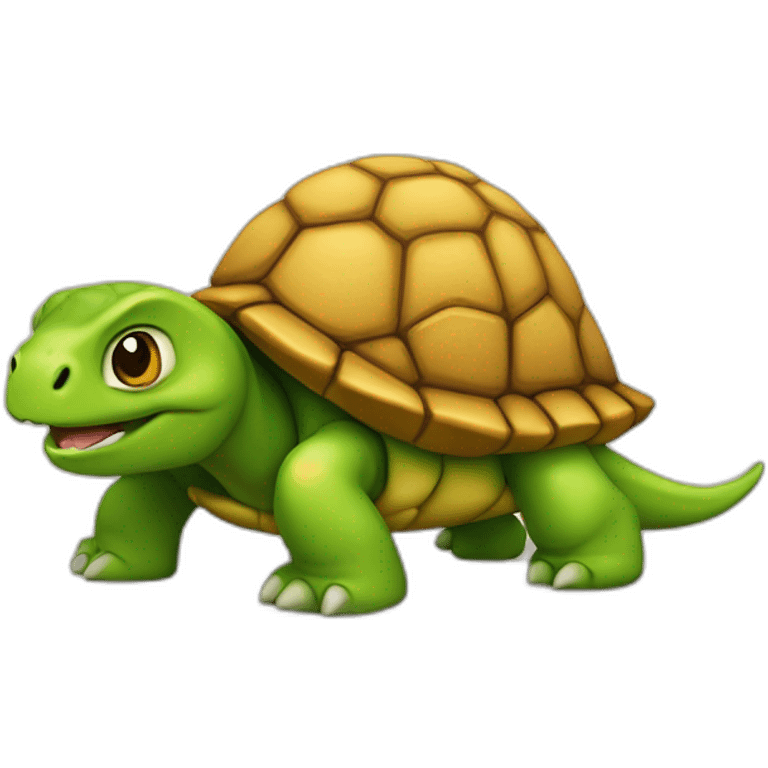 Une tortue sur un dinosaure emoji