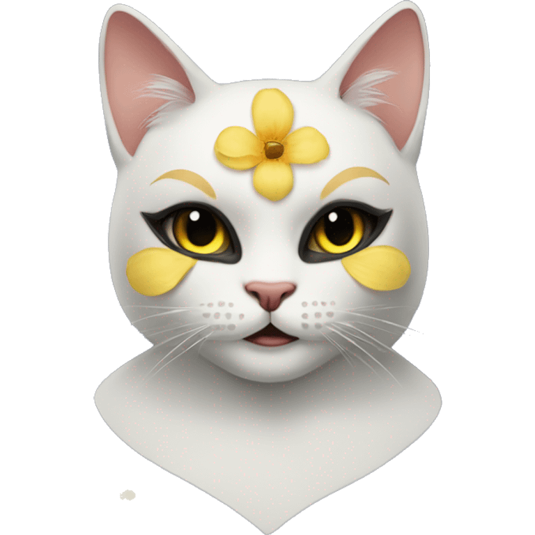 Nevsky masquerade cat with a flower emoji