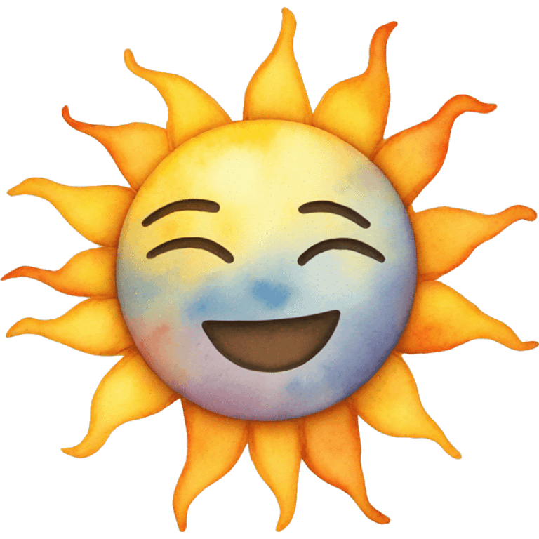 Sun in watercolor emoji