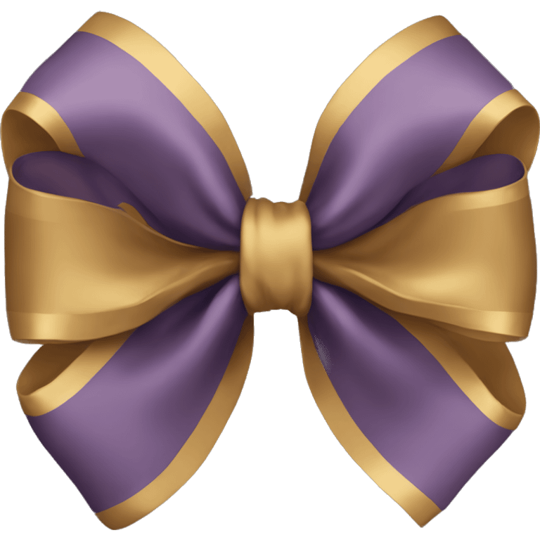 Muted violet and dark gold bow emoji