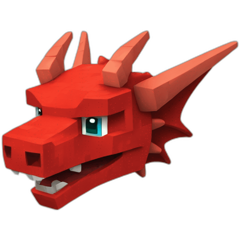 Minecraft Cute Funny Red Dragon Head emoji