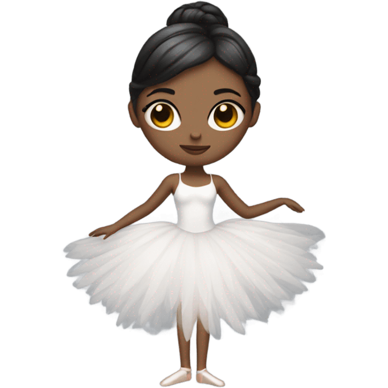 Ballerina with swan dress, white skin,  emoji