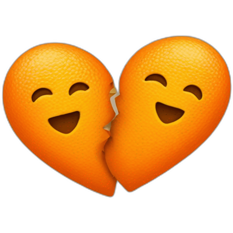 two orange hearts, one large in the center and one small above emoji