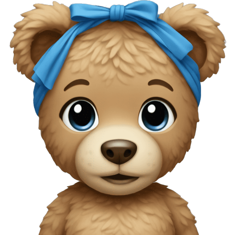 Cute teddy bear wearing a blue crop top emoji