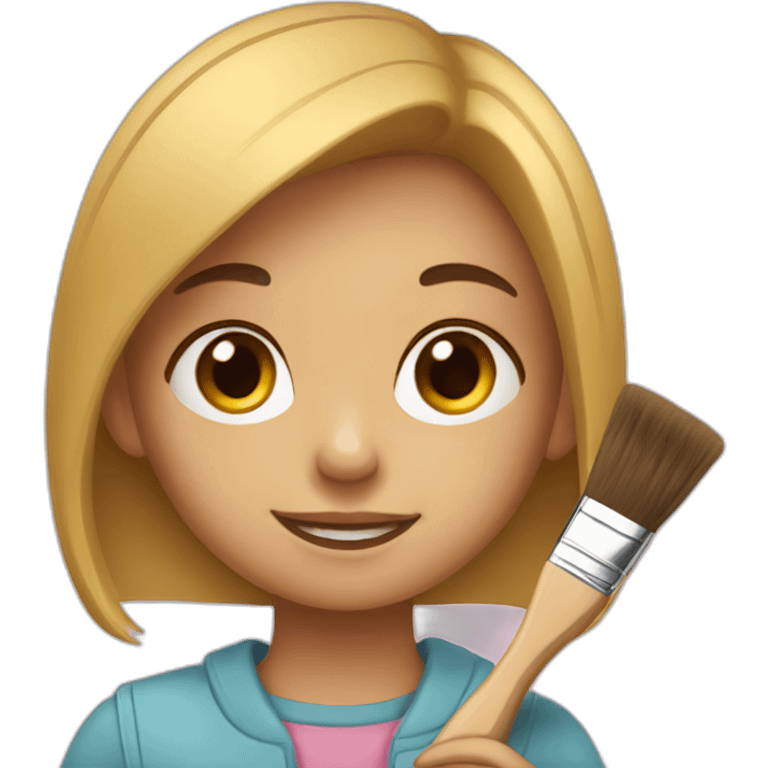 girl with a paint brush emoji