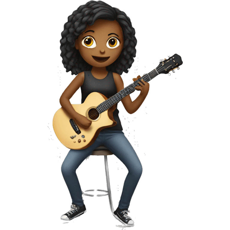 Girl playing a guitar emoji