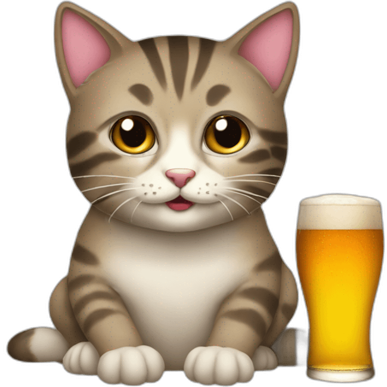 Cat beer emoji