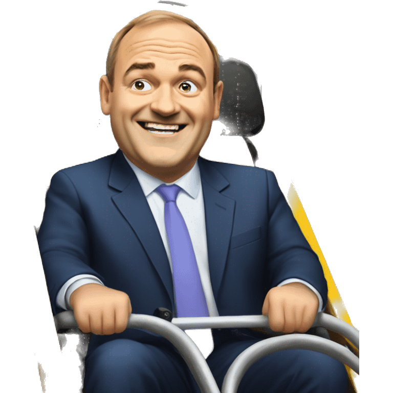 Liberal Democrat leader Ed Davey on a rollercoaster emoji