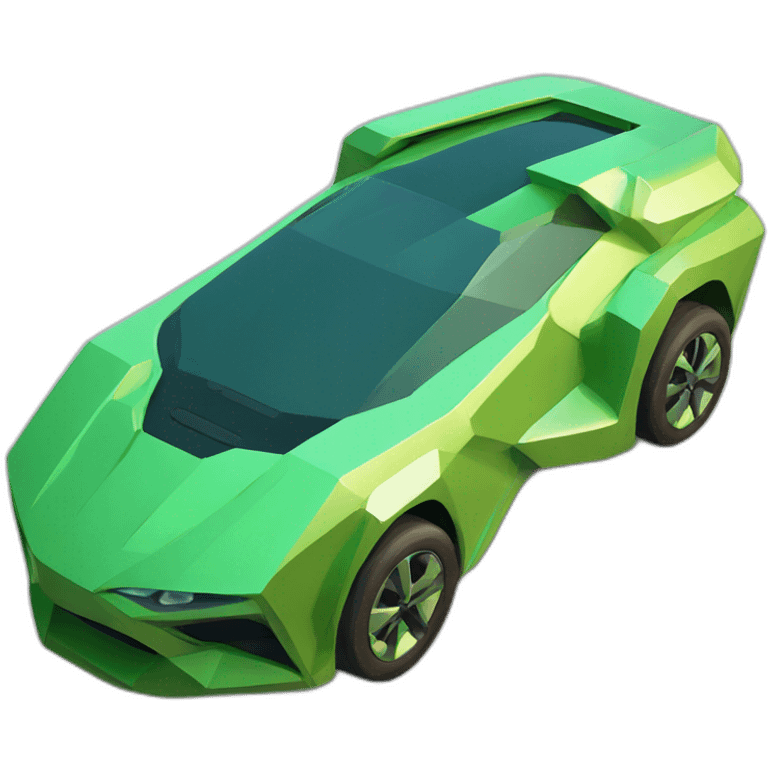 futuristic car green lowpoly emoji