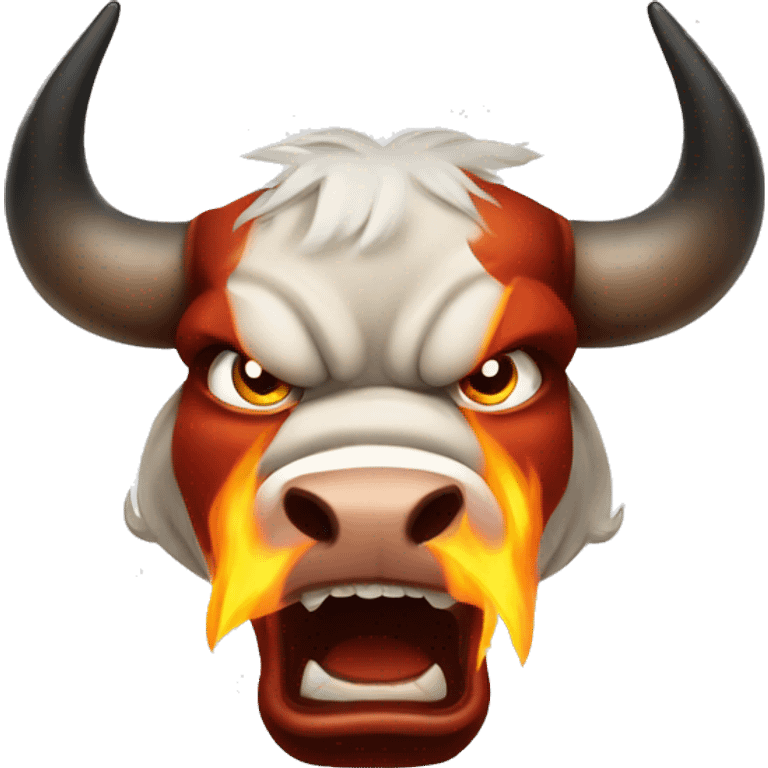 Angry bull flames emoji