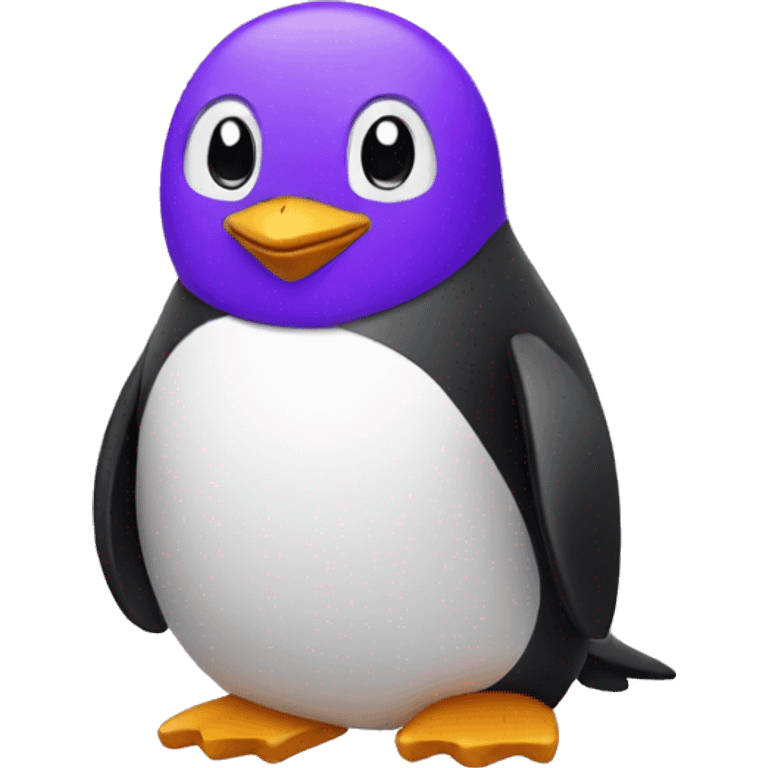 a puple sitting penguin coding emoji