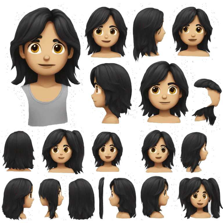 Long black hair boy emoji