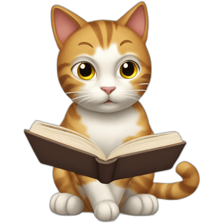 cat reading a book emoji