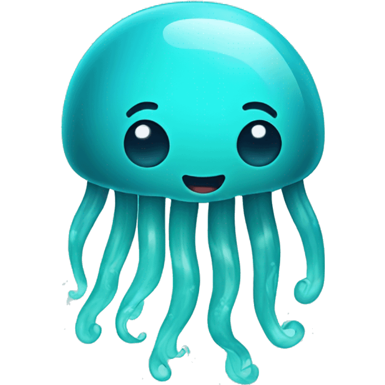 Cute turquoise jellyfish emoji