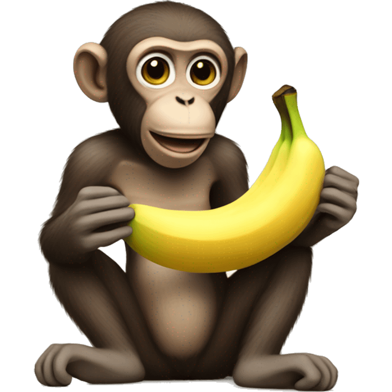 Monkey eating banana emoji