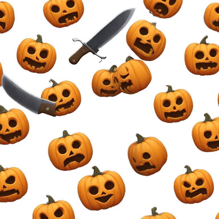 scary Pumpkin with knife emoji