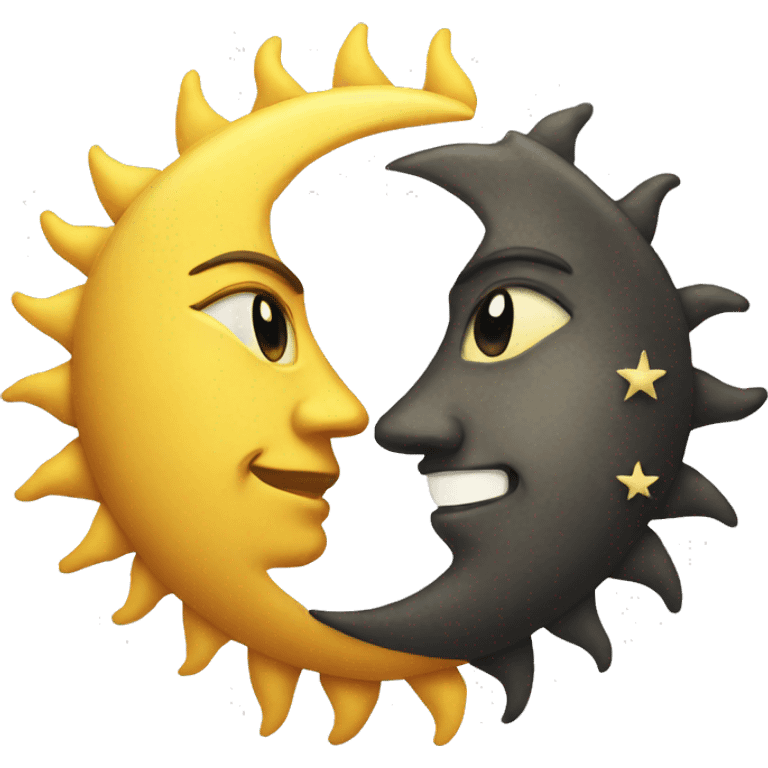 sun and moon looking at eachother emoji