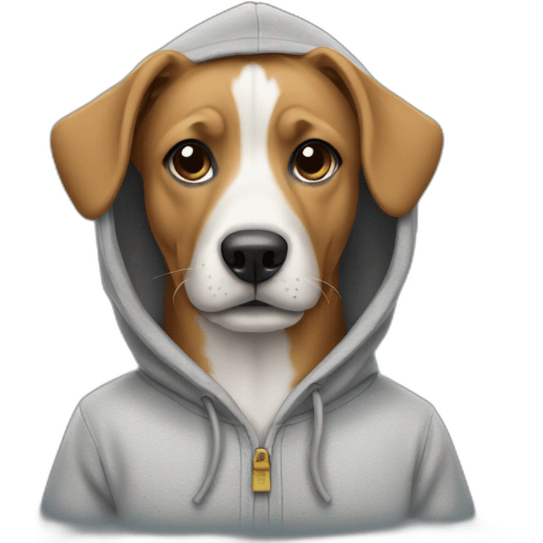 Dog wearing in hoodie emoji