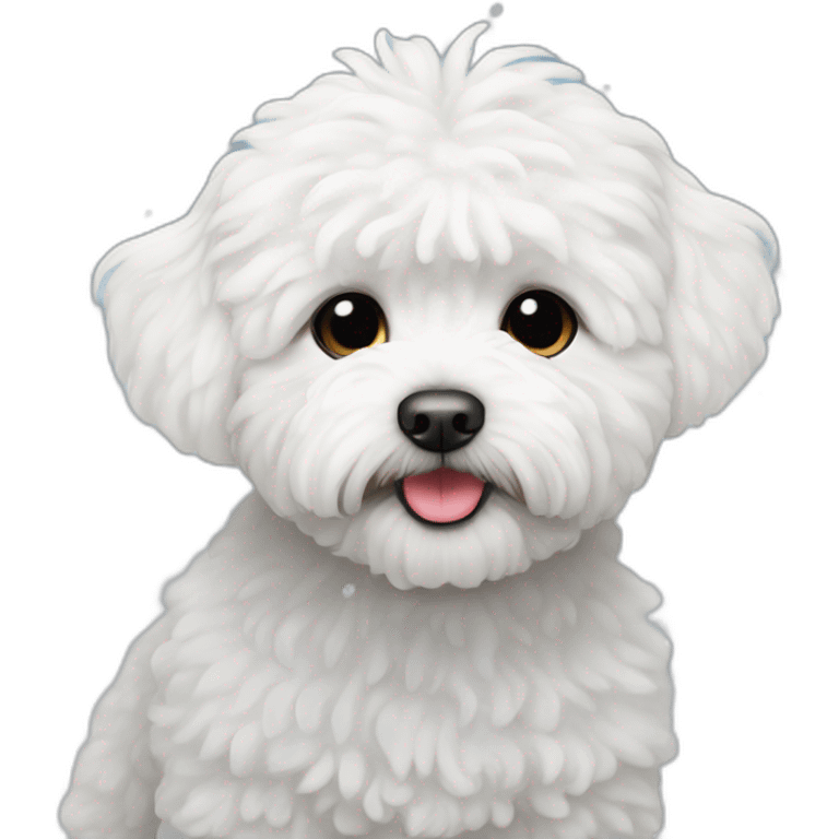 white maltipoo with snow emoji