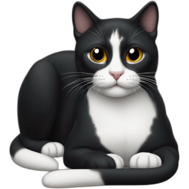 Gato negro con gato blanco y negro emoji