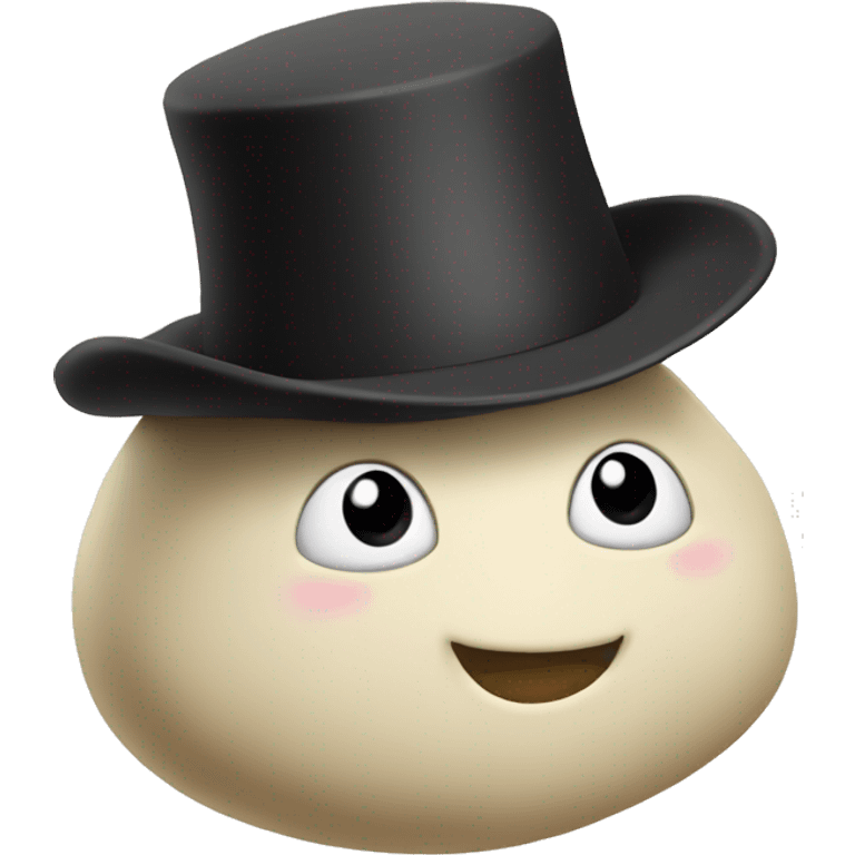 Dumpling wearing top hat  emoji