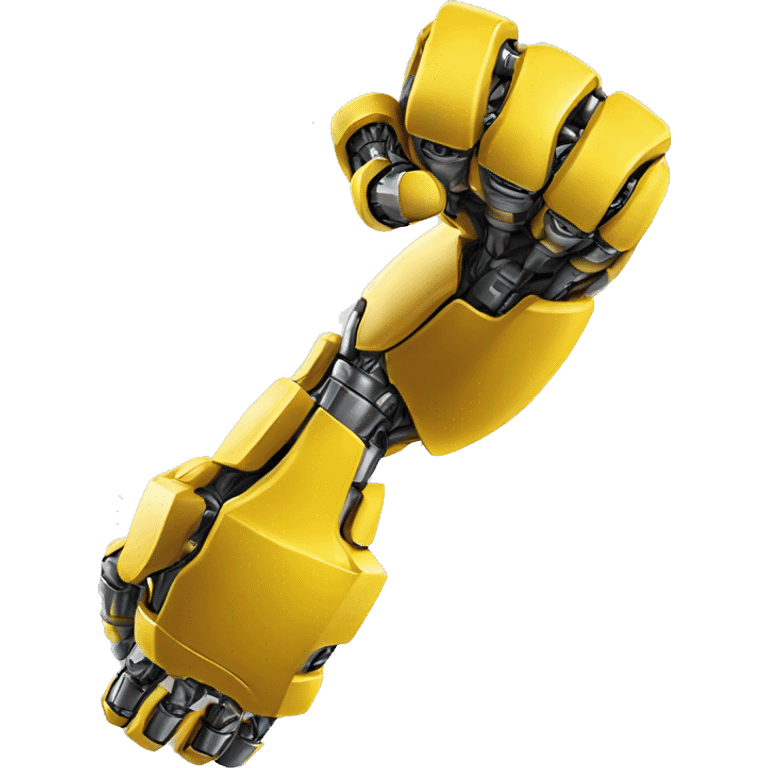 Flexing yellow mechanical cyborg bicep and arm emoji