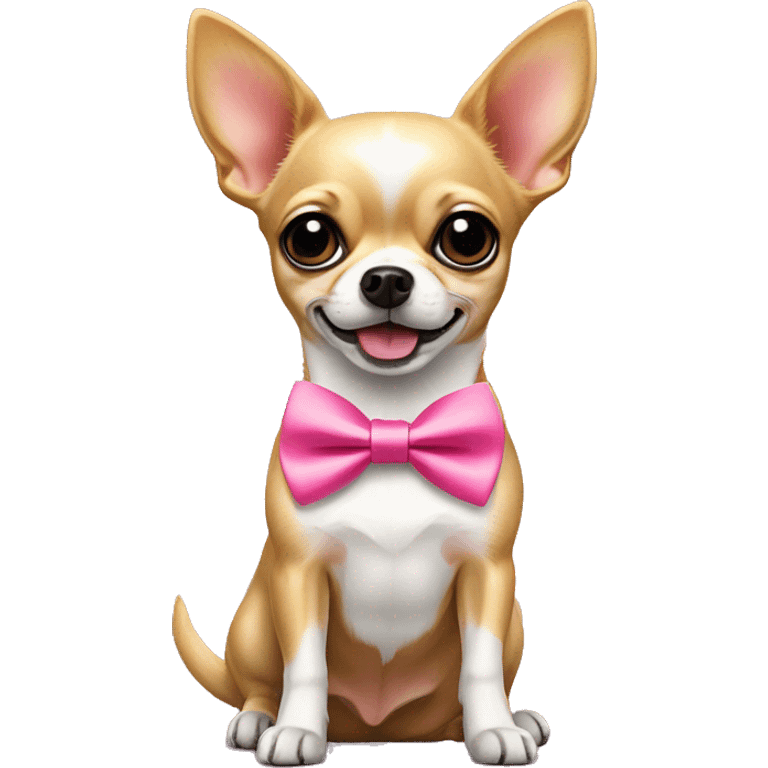 chihuahua with pink bowtie emoji