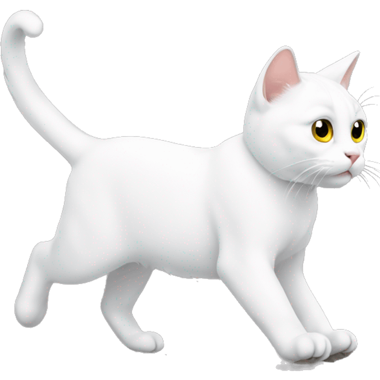 White cat walking emoji